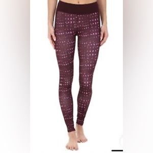 Under Armour Cold Gear Ox Wine Burgandy Compression Printed Leggings 4
